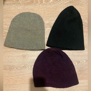 bundle of 3 unisex knit hats beanies